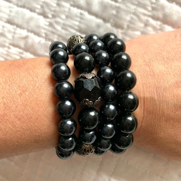 Vintage set of 4 beaded bracelets - Picture 6 of 9